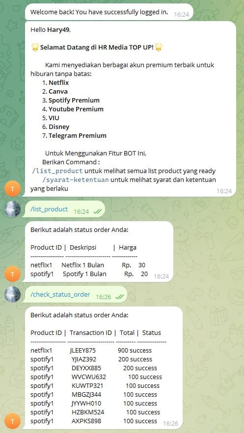 HR Media Top Up Telegram Bot